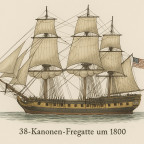 Erster Versuch einer 38-Kannonen Fregatte